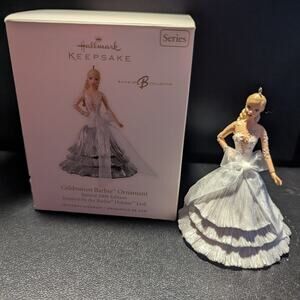 Hallmark Keepsake Celebration Barbie Ornament in White and Silver